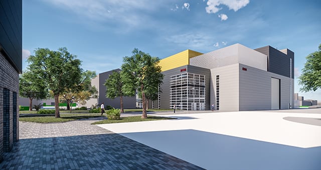 Rendering of the National Satellite Test Facility (NSTF) being built in the UK.