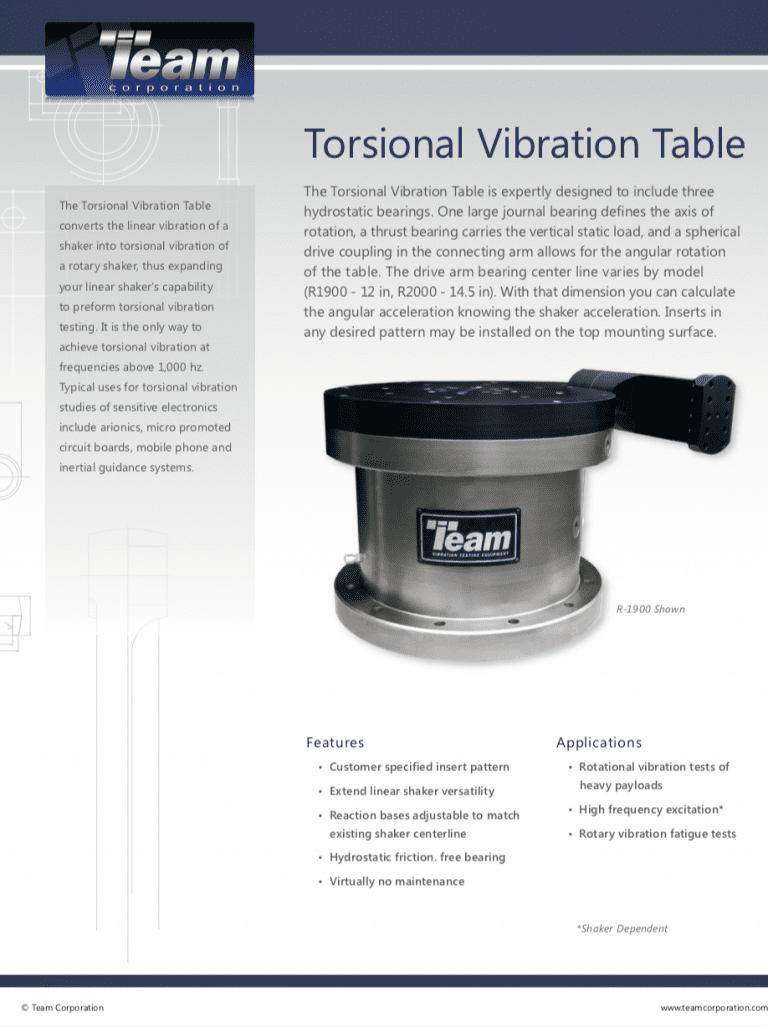 Team-Corporation-Torsional-Vibration-Test-Table brochure