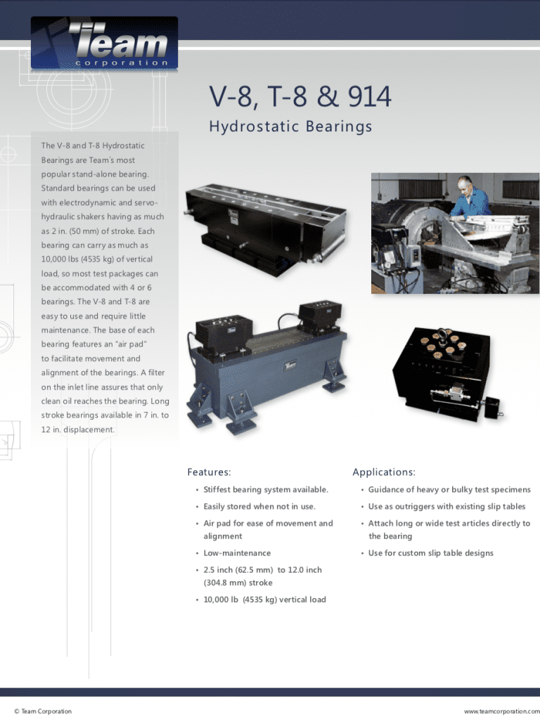 Team-Corporation-V8-T8_Hydrostatic_Bearings brochure